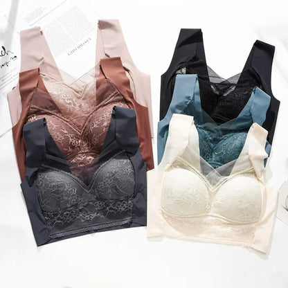 Women Deep-V Lace Bras Side Support Sexy Bra ( Pack of 6 )