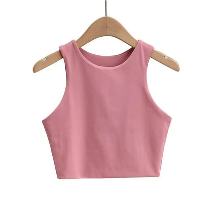 Summer Fashion Women Sexy Slim Tops O-neck Tank Tops 6 Colors ( Pack of 6 )