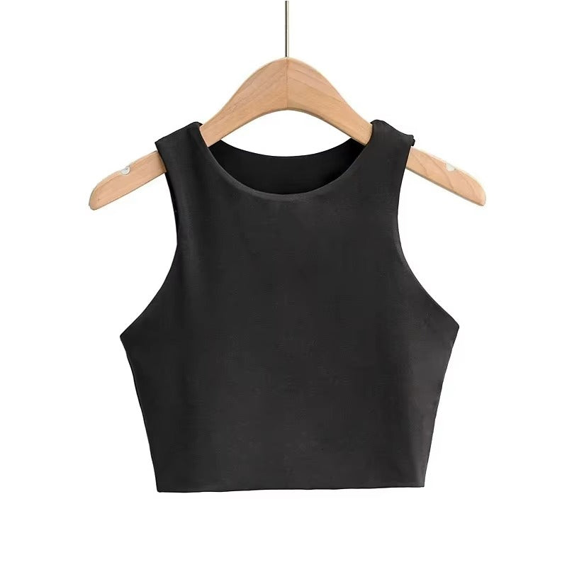 Summer Fashion Women Sexy Slim Tops O-neck Tank Tops 6 Colors ( Pack of 6 )