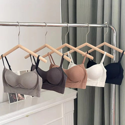 Sports Bra Top Integrated Fixed Cup Seamless No Steel Ring Sports Bra ( Set of 5 )