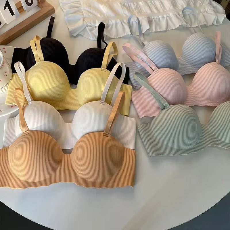 Seamless Half Cup Cloud Nude Anti-Sagging Soft Wireless Bra ( Pack of 7 )