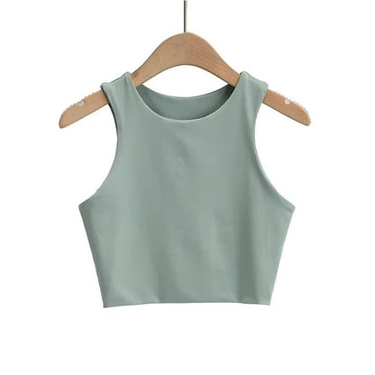 Summer Fashion Women Sexy Slim Tops O-neck Tank Tops 6 Colors ( Pack of 6 )