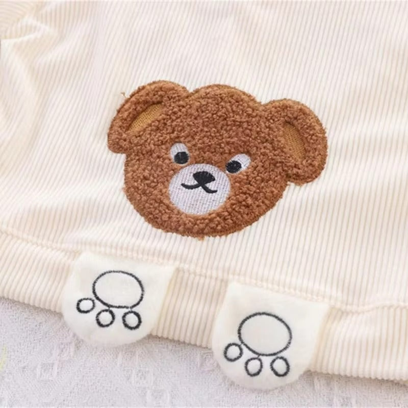 Tracksuits Baby Kids Clothes Bear Single Breasted Jacket/Coat + Pants ( Pack of 3 )