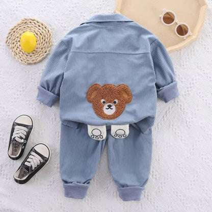 Tracksuits Baby Kids Clothes Bear Single Breasted Jacket/Coat + Pants ( Pack of 3 )