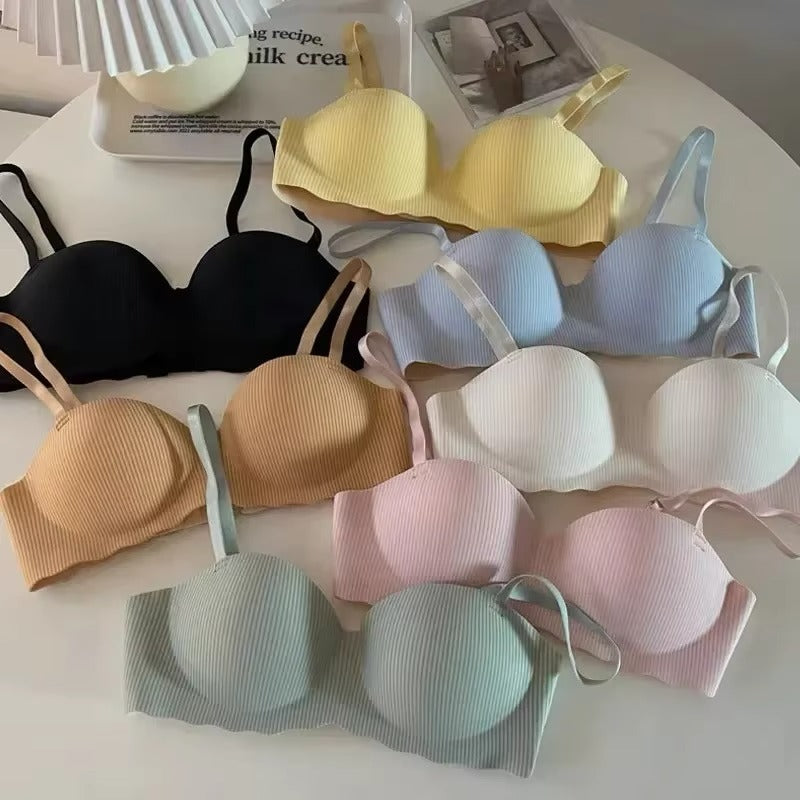 Seamless Half Cup Cloud Nude Anti-Sagging Soft Wireless Bra ( Pack of 7 )